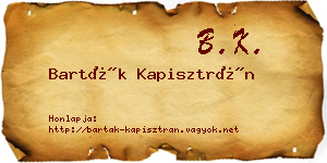 Barták Kapisztrán névjegykártya